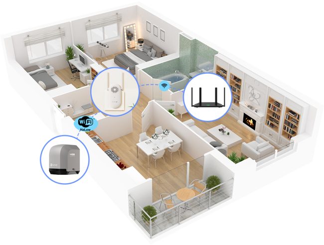 Връзка на мотора с домашния рутер чрез Wi-Fi HaLow повторител